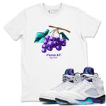 5s Grape shirts to match jordans Fresh Grape best t shirts to wear with jordans Air Jordan 5 Retro Grape match shoes to clothes SNRT Sneaker Tees unisex cotton White 1 shirts