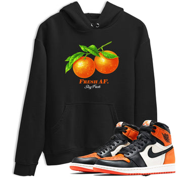 Sneaker match tees – Sneaker Tees To Match Air Jordan 1 Shattered Backboard Shoes – Fresh Orange Tee Black 1