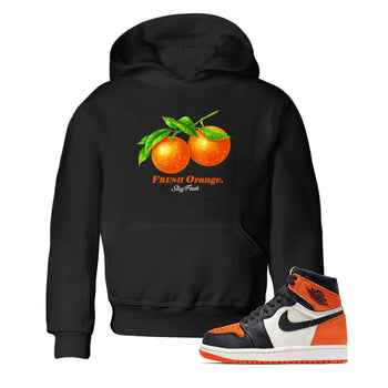 Sneaker match tees – Sneaker Tees To Match Air Jordan 1 Shattered Backboard Shoes – Fresh Orange Kids T-Shirt Black 1