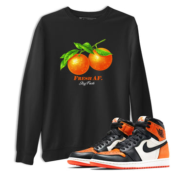 Sneaker match tees – Sneaker Tees To Match Air Jordan 1 Shattered Backboard Shoes – Fresh Orange Tee Black 1