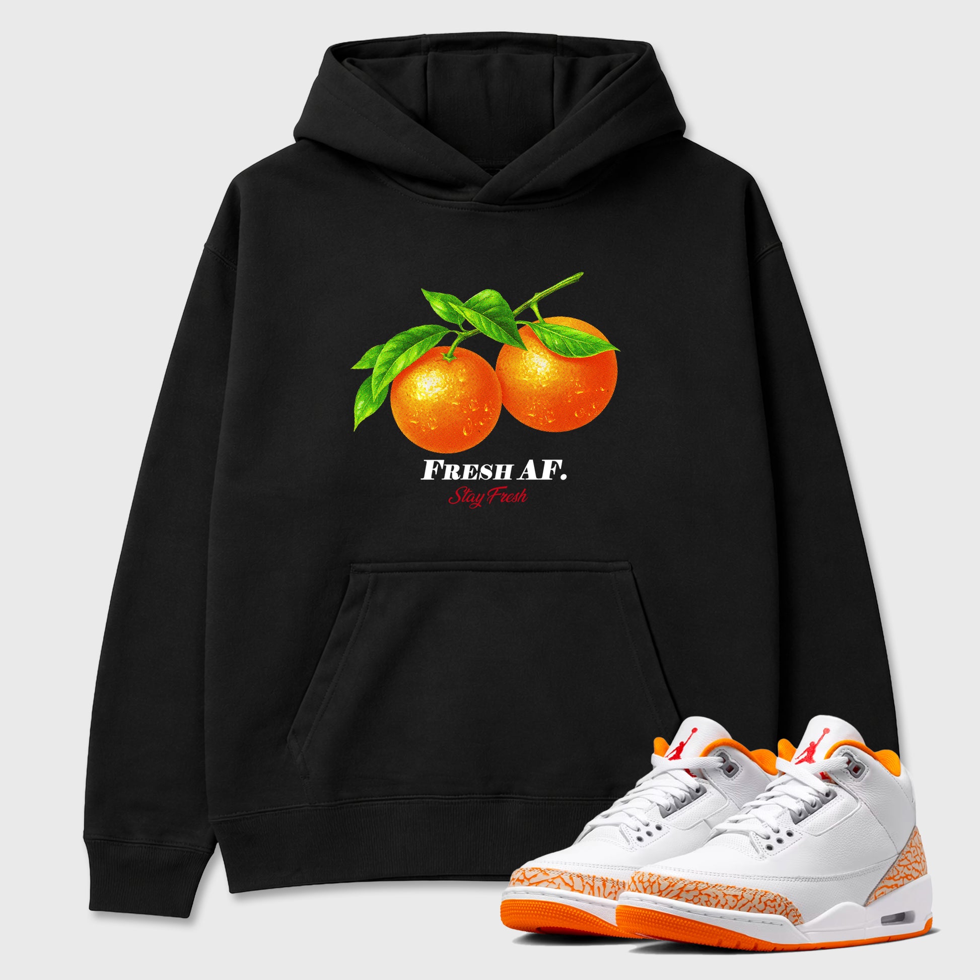 Sneaker match tees – Sneaker Tees To Match Air Jordan 3 Orange Citrus Shoes – Fresh Orange Tee Black 1