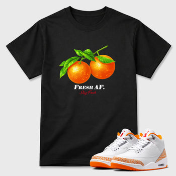 Sneaker match tees – Sneaker Tees To Match Air Jordan 3 Orange Citrus Shoes – Fresh Orange Tee Black 1