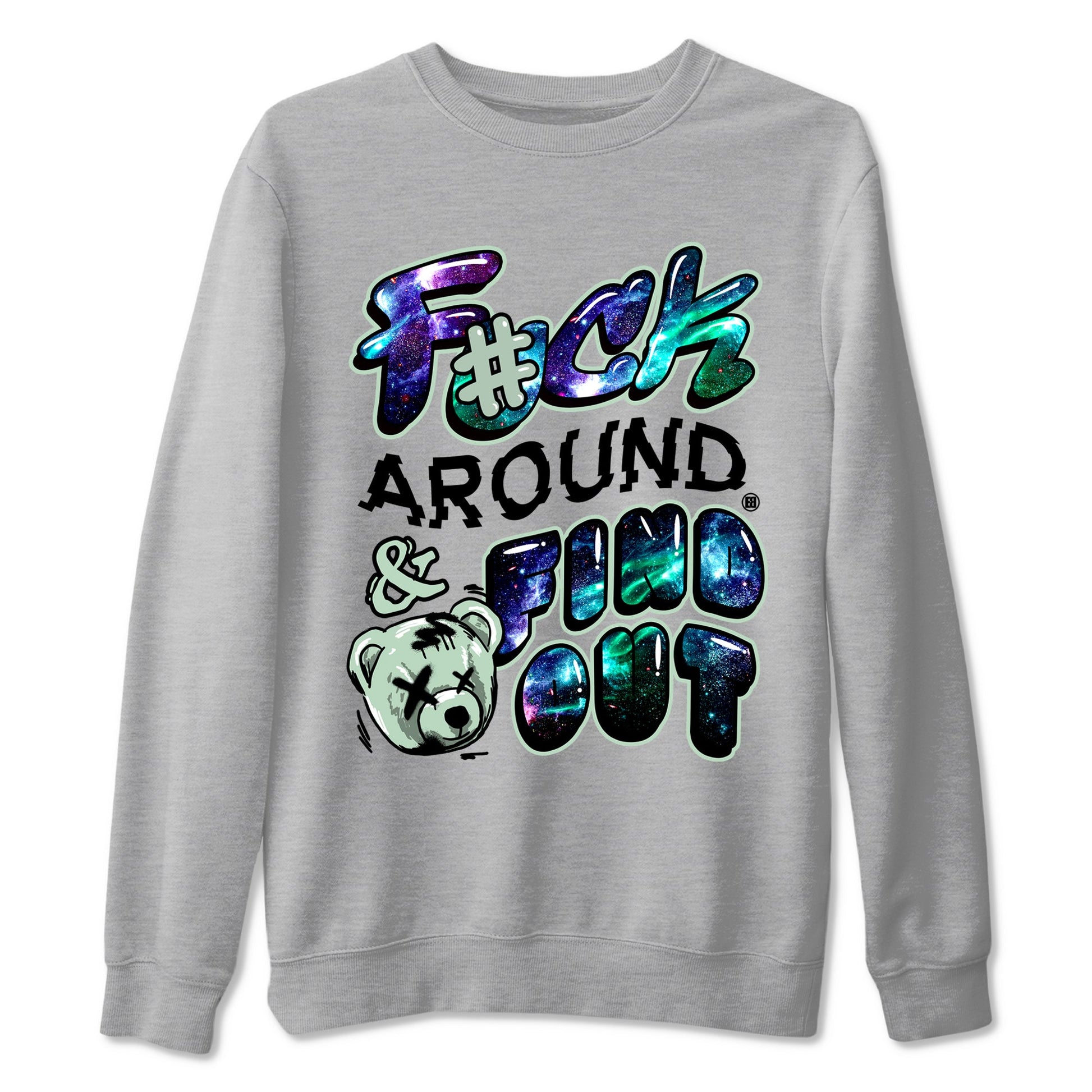 Foams One Galaxy shirts to match jordans Fuck Around And Find Out best t shirts to wear with jordans Air Foamposite One Galaxy match shoes to clothes SNRT Sneaker Tees unisex cotton Heather Grey 2 shirts