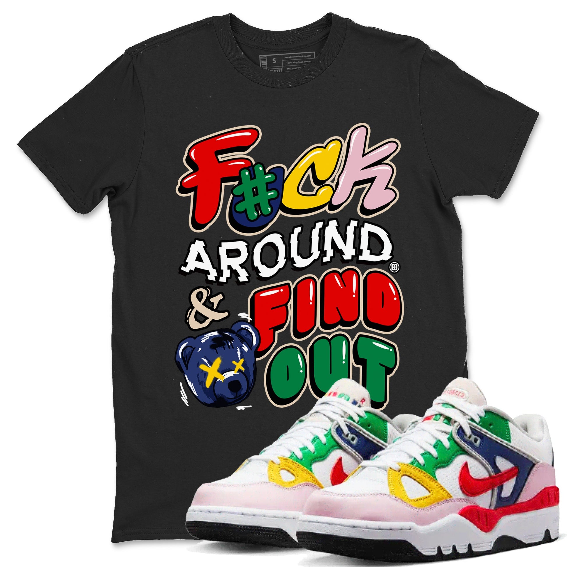 AF 3 Nigo shirtsto match jordans Fuck Around And Find Out sneaker match tees Air Force 3 Low x Nigo Blue Void and Tour Yellow match shoes to clothes SNRT Sneaker Tees unisex cotton Black 1 shirts