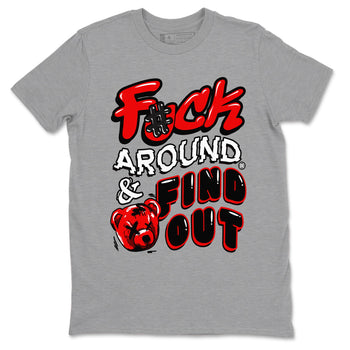 1s Black Toe Reimagined shirts to match jordans Fuck Around And Find Out sneaker match tees Air Jordan 1 Black Toe Reimagined match shoes to clothes SNRT Sneaker Tees unisex cotton Heather Grey 2 shirts