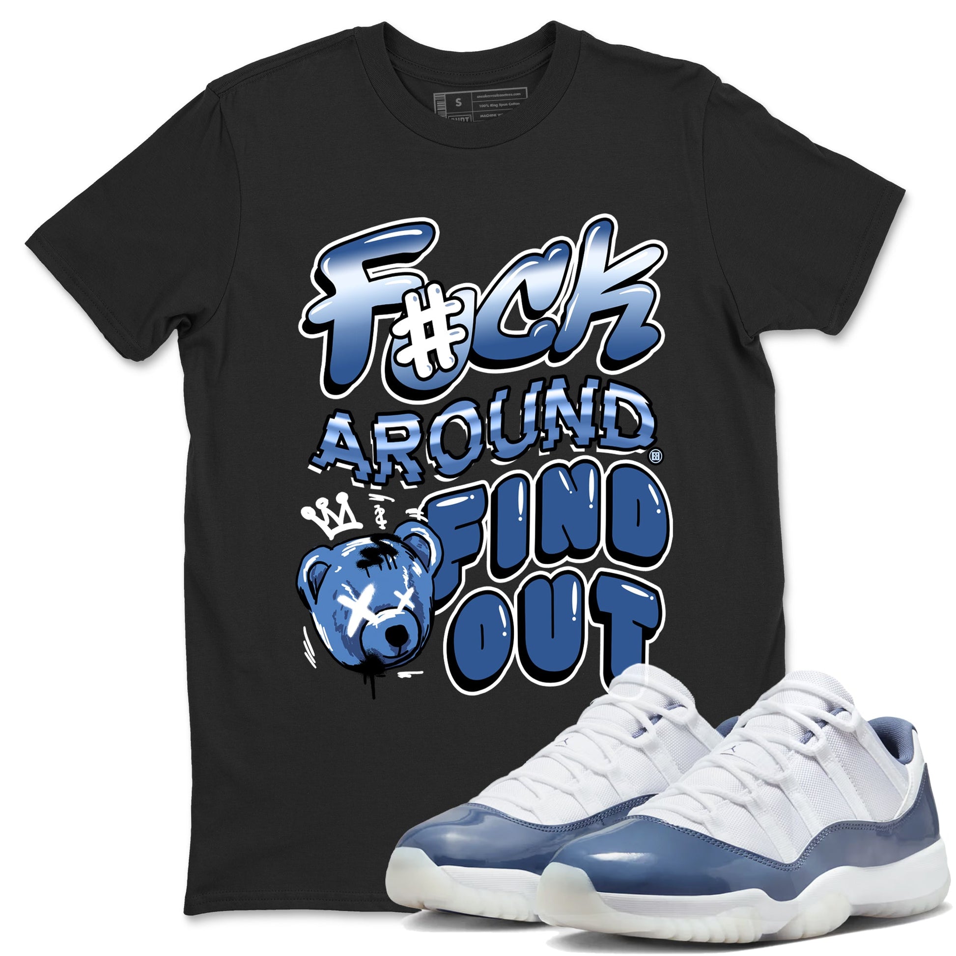 Air Jordan 11 Diffused Blue shirts to match jordans Fuck Around And Find Out sneaker match tees 11s Diffused Blue SNRT Sneaker Release Tees unisex cotton Black 1 crew neck shirts