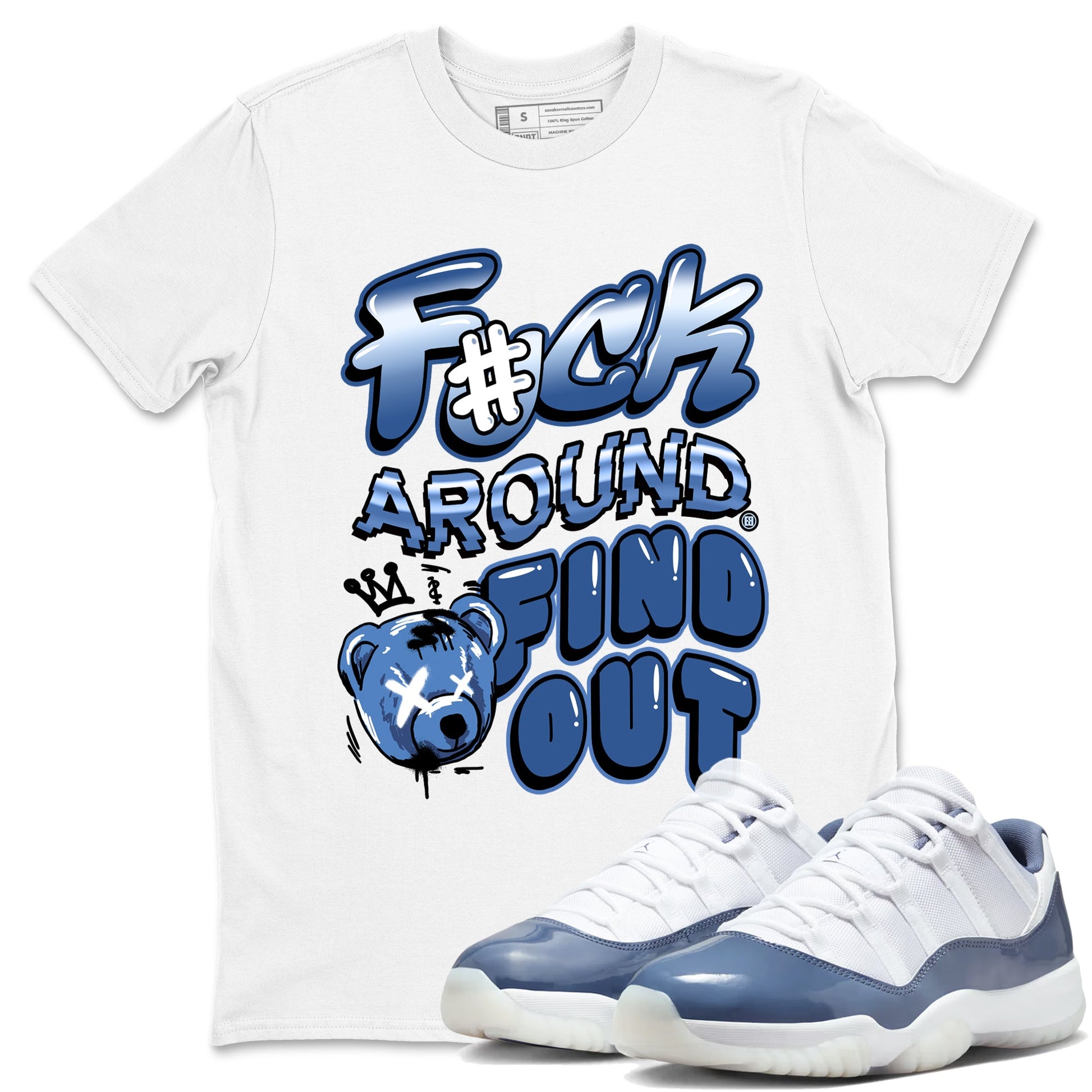 Air Jordan 11 Diffused Blue shirts to match jordans Fuck Around And Find Out sneaker match tees 11s Diffused Blue SNRT Sneaker Release Tees unisex cotton White 1 crew neck shirts