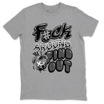 Air Jordan 12 Retro Black Wolf Grey shirts to match jordans Fuck Around And Find Out sneaker match tees Air Jordan 12 Black Wolf Grey SNRT Sneaker Release Tees unisex cotton Heather Grey 2 crew neck shirts