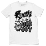 Air Jordan 12 Retro Black Wolf Grey shirts to match jordans Fuck Around And Find Out sneaker match tees Air Jordan 12 Black Wolf Grey SNRT Sneaker Release Tees unisex cotton White 2 crew neck shirts