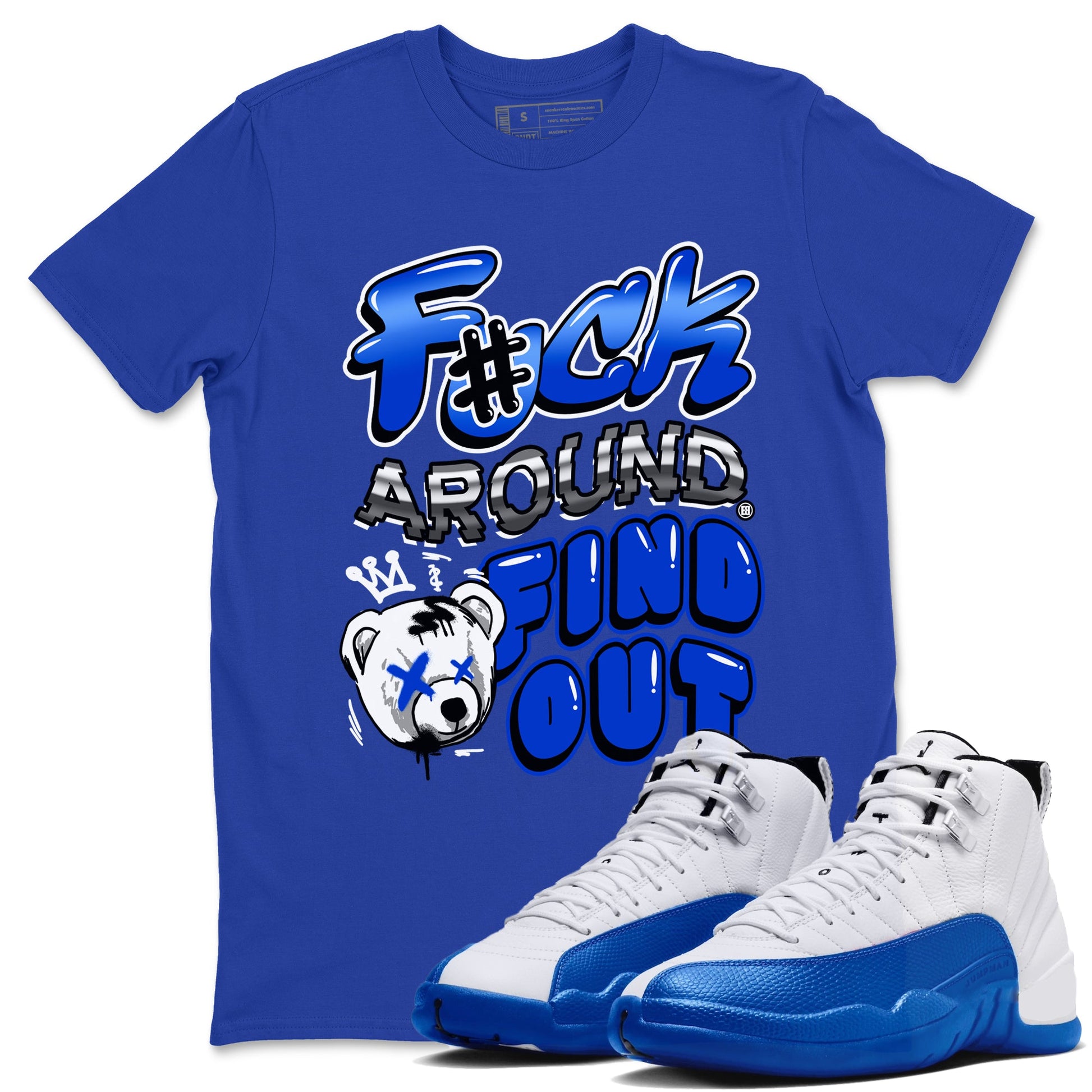 AJ12 Blueberry Blue shirts to match jordans Fuck Around And Find Out sneaker match tees Air Jordan 12 Blueberry SNRT Sneaker Release Tees unisex cotton Royal Blue 1 crew neck shirts