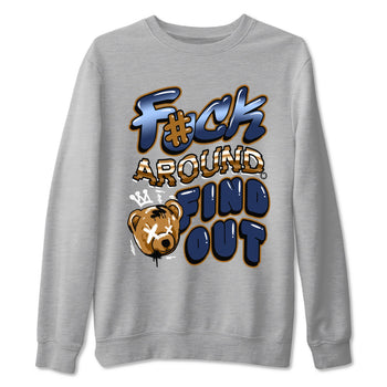 Air Jordan 13 Midnight Navy shirts to match jordans Fuck Around And Find Out sneaker match tees AJ13 Midnight Navy SNRT Sneaker Release Tees unisex cotton Heather Grey 2 crew neck shirts