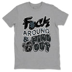 3s Black Cat shirts to match jordans Fuck Around And Find Out best t shirts to wear with jordans AJ3 Retro Black Cat match shoes to clothes SNRT Sneaker Tees unisex cotton Heather Grey 2 shirts