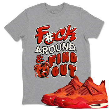 4s Brick By Brick best t shirts to wear with jordans Fuck Around And Find Out sneaker match tees Nigel Sylvester x Air Jordan 4 Brick by Brick match shoes to clothes SNRT Sneaker Tees unisex cotton Heather Grey 1 shirts