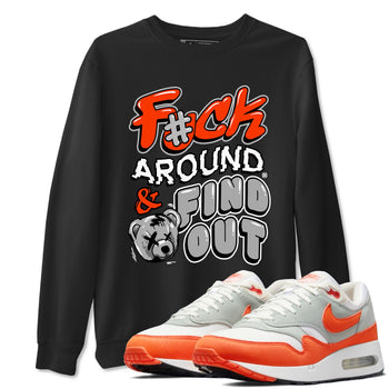 Air Max 1 OG '86 'Summit White and Cosmic Clay shirts to match jordans Fuck Around And Find Out sneaker match tees Air Max 1 Cosmic Clay match shoes to clothes SNRT Sneaker Tees unisex cotton Black 1 shirts