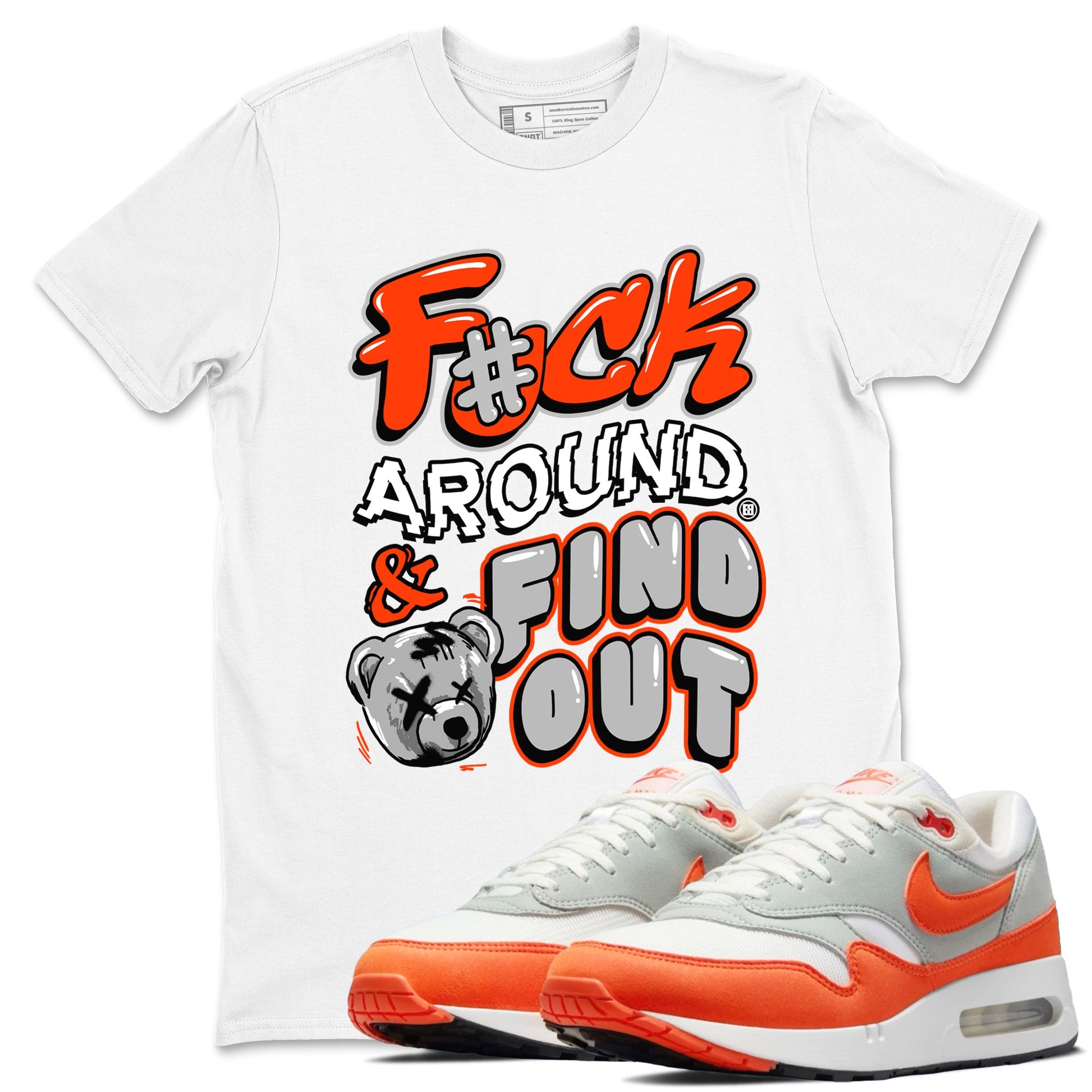 Air Max 1 OG '86 'Summit White and Cosmic Clay shirts to match jordans Fuck Around And Find Out sneaker match tees Air Max 1 Cosmic Clay match shoes to clothes SNRT Sneaker Tees unisex cotton White 1 shirts