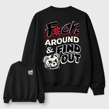Fuck Around and Find Outgraphic t-shirt. Streetwear sneakerfit. Sneaker outfit. Complete your fit with the 1s Flight Club, shown in Black.