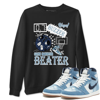 1s Denim shirts to match jordans Game Changer sneaker match tees Air Jordan 1 Denim SNRT Sneaker Tees streetwear brand Black 1 unisex cotton tee