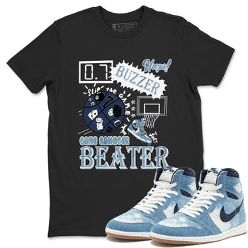 1s Denim shirts to match jordans Game Changer sneaker match tees Air Jordan 1 Denim SNRT Sneaker Tees streetwear brand Black 1 unisex cotton tee