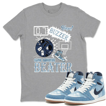 1s Denim shirts to match jordans Game Changer sneaker match tees Air Jordan 1 Denim SNRT Sneaker Tees streetwear brand Heather Grey 1 unisex cotton tee