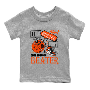 Game Changer baby and kids t-shirt crafted for little sneakerheads to shine with the Air Jordan 1 Shattered Backboard sneakers, displayed in Heather Grey 2.