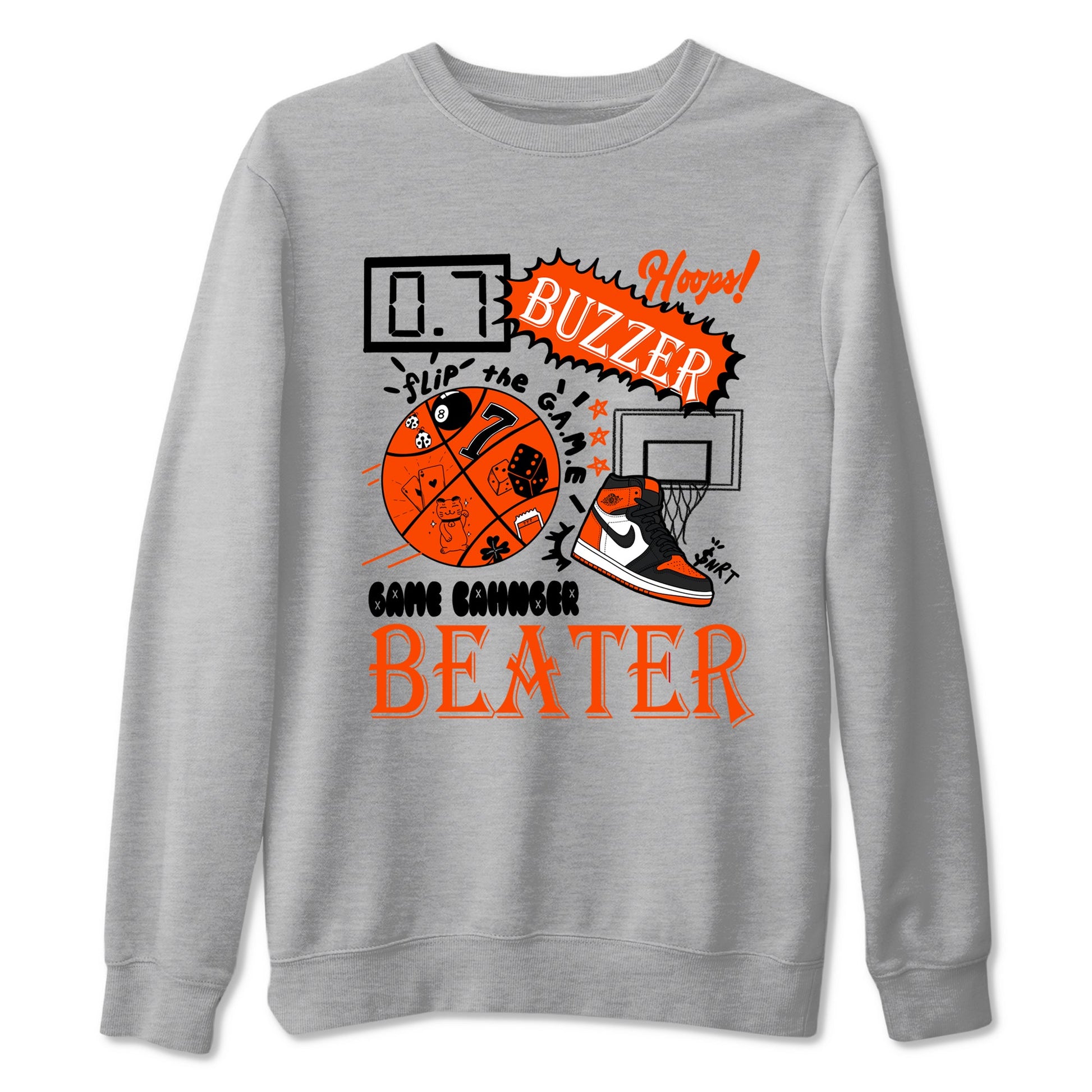 Game Changer sneaker match t-shirt styled to complete your fit with the Air Jordan 1 Shattered Backboard sneakers, shown in Heather Grey 2.