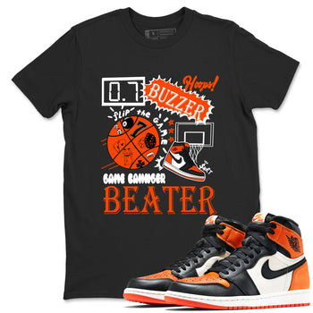 Game Changer sneaker match t-shirt styled to complete your fit with the Air Jordan 1 Shattered Backboard sneakers, shown in Black 1.