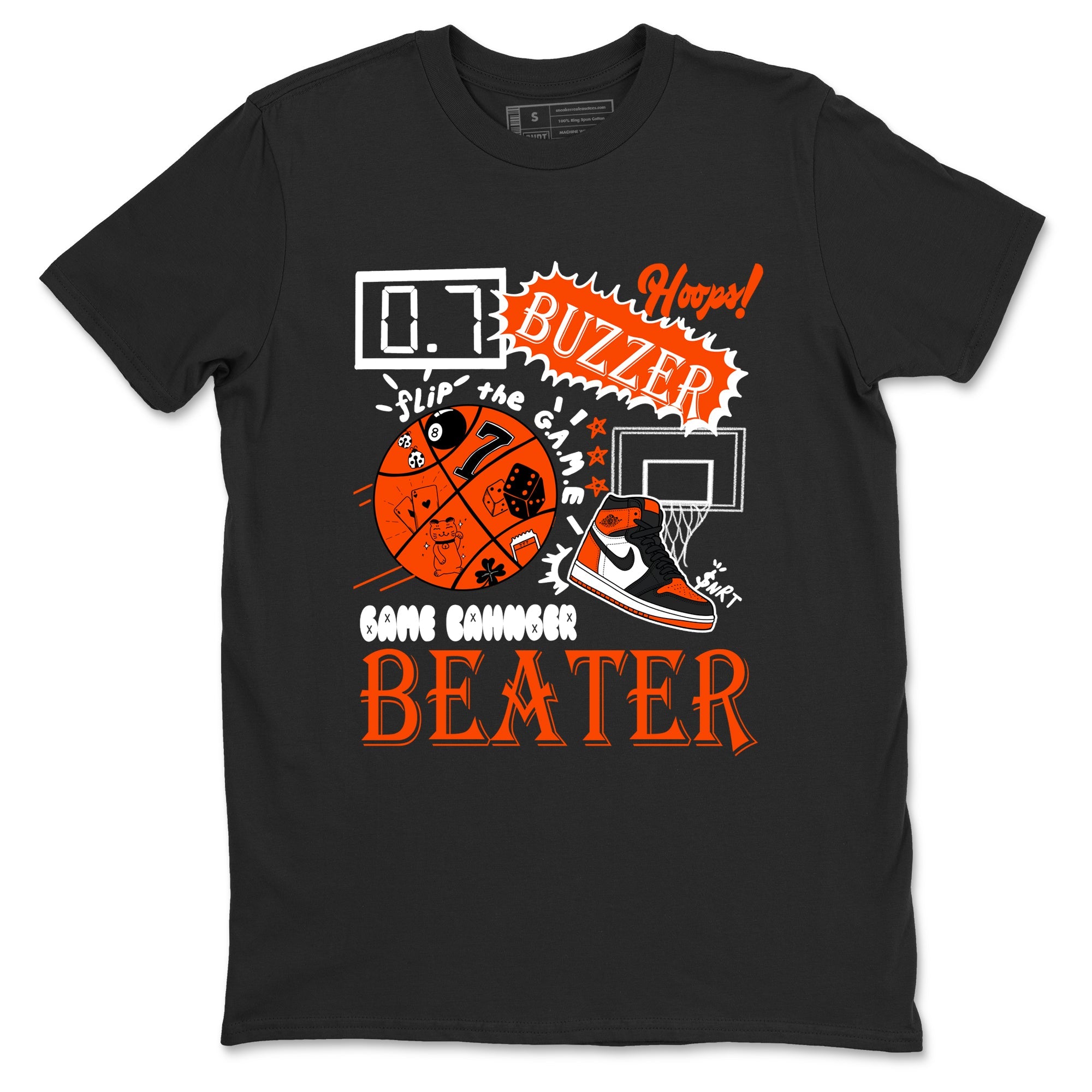 Game Changer sneaker match t-shirt styled to complete your fit with the Air Jordan 1 Shattered Backboard sneakers, shown in Black 2.