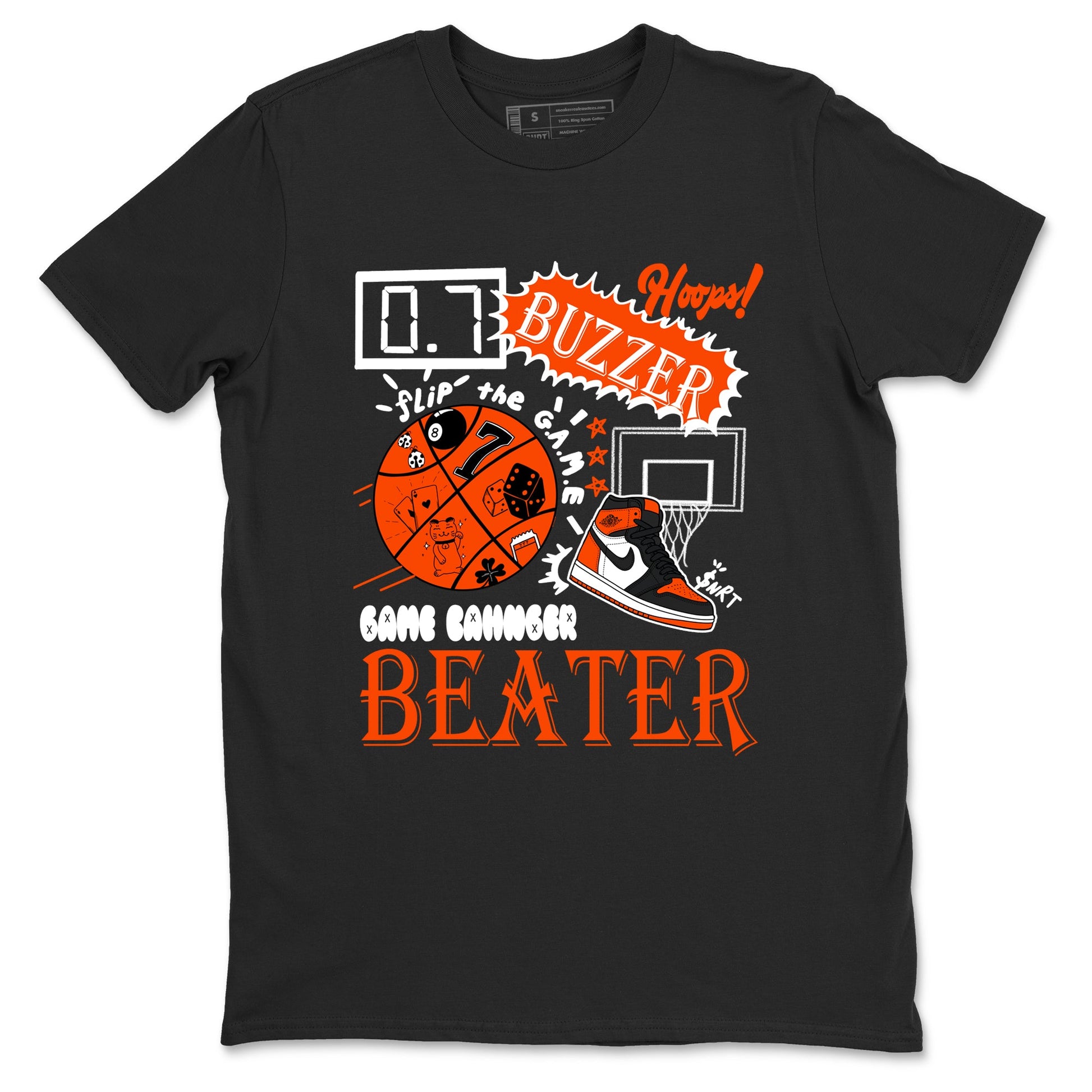 Game Changer sneaker match t-shirt styled to complete your fit with the Air Jordan 1 Shattered Backboard sneakers, shown in Black 2.