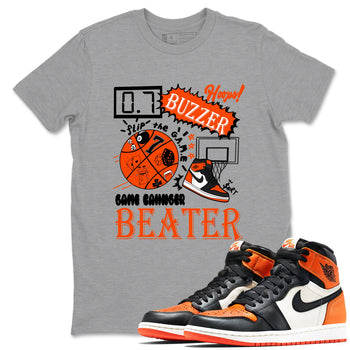 Game Changer sneaker match t-shirt styled to complete your fit with the Air Jordan 1 Shattered Backboard sneakers, shown in Heather Grey 1.