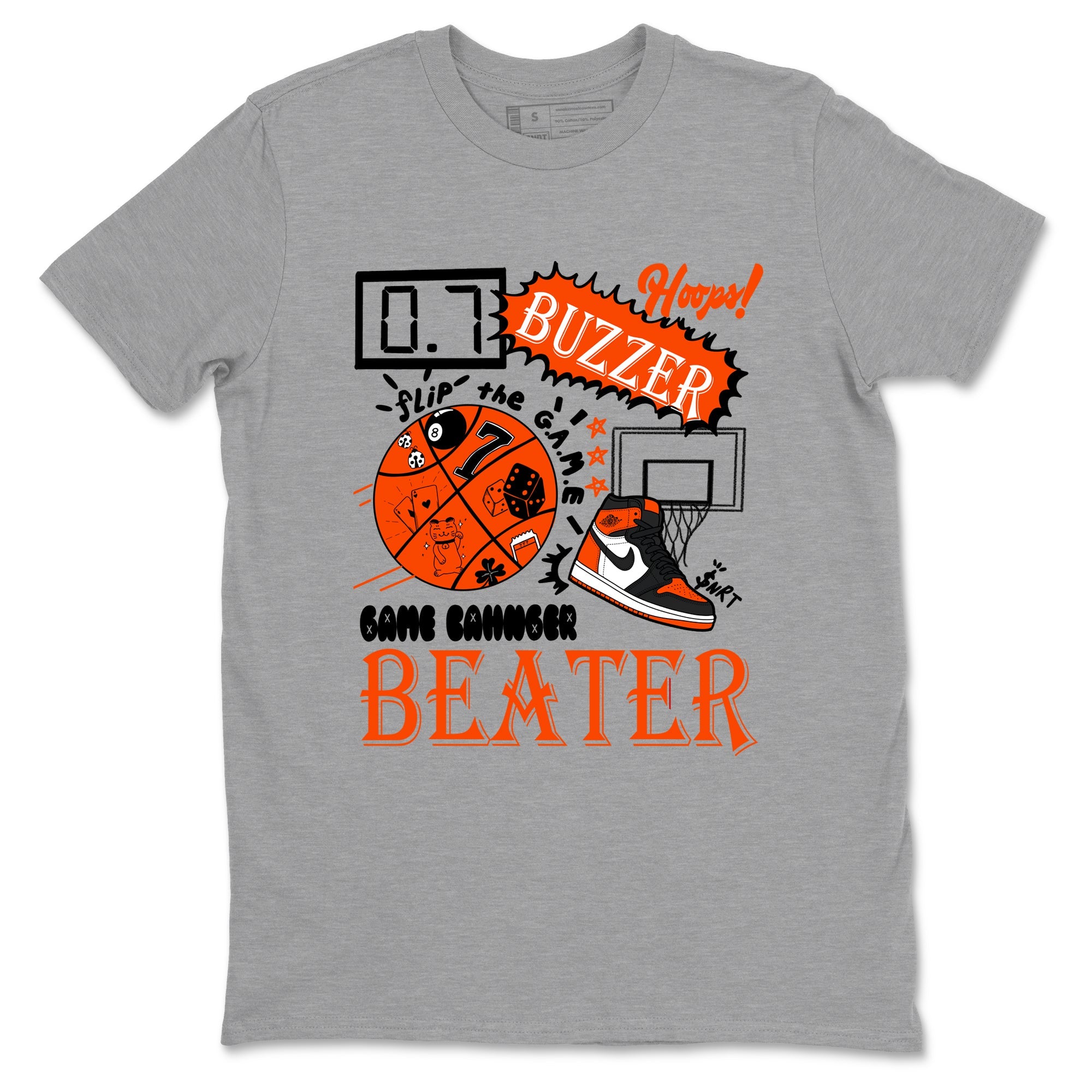 Game Changer sneaker match t-shirt styled to complete your fit with the Air Jordan 1 Shattered Backboard sneakers, shown in Heather Grey 2.