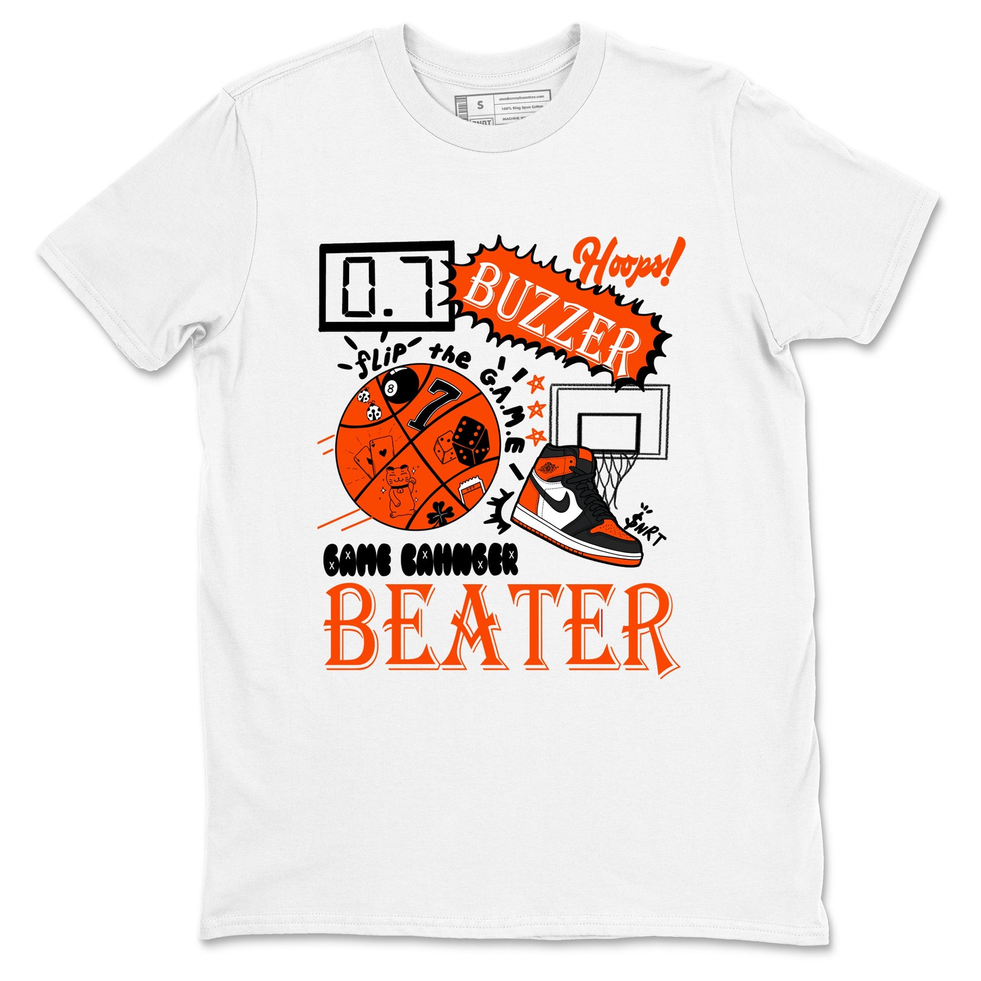Game Changer sneaker match t-shirt styled to complete your fit with the Air Jordan 1 Shattered Backboard sneakers, shown in White 2.