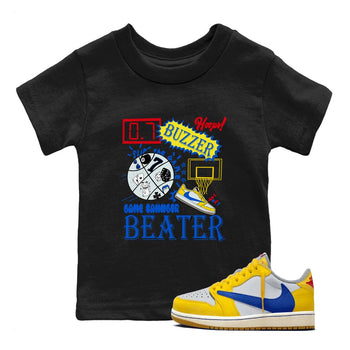 1s Travis Scott Canary shirt to match jordans Game Changer sneaker tees Air Jordan 1 Travis Scott Canary SNRT sneaker release tees baby toddler Black 1 cotton Shirt