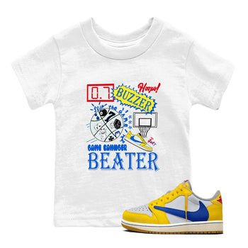 1s Travis Scott Canary shirt to match jordans Game Changer sneaker tees Air Jordan 1 Travis Scott Canary SNRT sneaker release tees baby toddler White 1 cotton Shirt