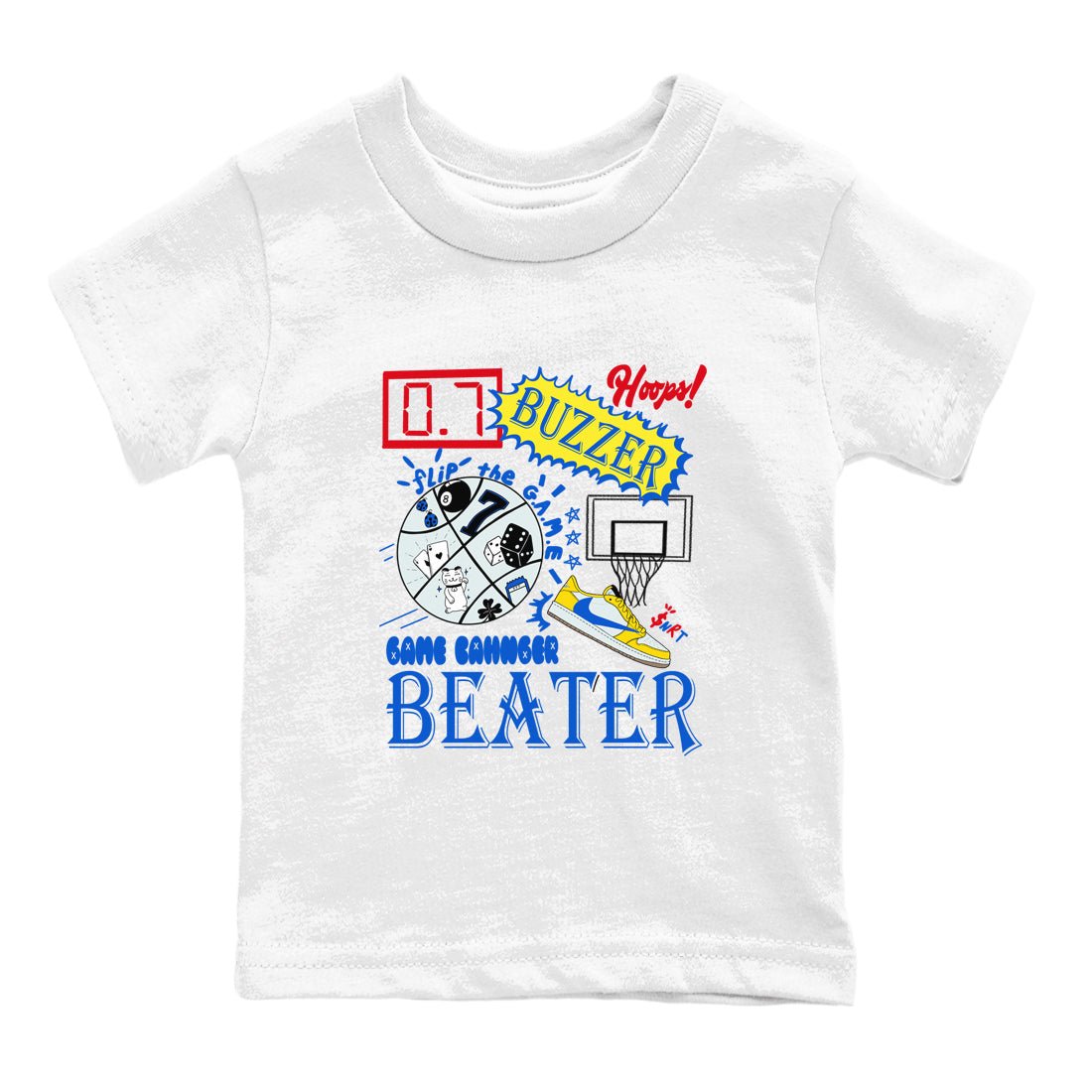 1s Travis Scott Canary shirt to match jordans Game Changer sneaker tees Air Jordan 1 Travis Scott Canary SNRT sneaker release tees baby toddler White 2 cotton Shirt