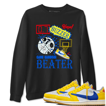 1s Travis Scott Canary shirt to match jordans Game Changer sneaker tees Air Jordan 1 Travis Scott Canary SNRT Sneaker Release Tees unisex cotton Black 1 crew neck shirt