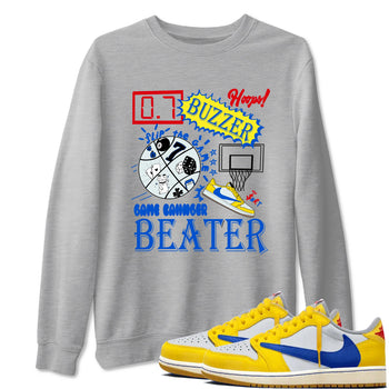 1s Travis Scott Canary shirt to match jordans Game Changer sneaker tees Air Jordan 1 Travis Scott Canary SNRT Sneaker Release Tees unisex cotton Heather Grey 1 crew neck shirt