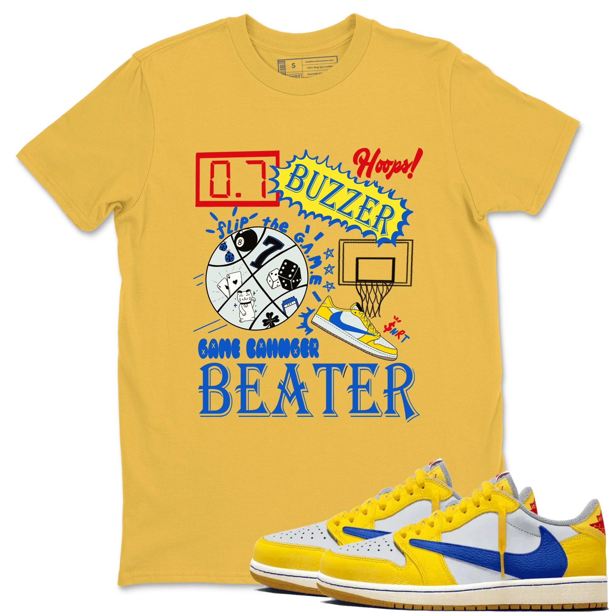 1s Travis Scott Canary shirt to match jordans Game Changer sneaker tees Air Jordan 1 Travis Scott Canary SNRT Sneaker Release Tees unisex cotton Daisy 1 crew neck shirt