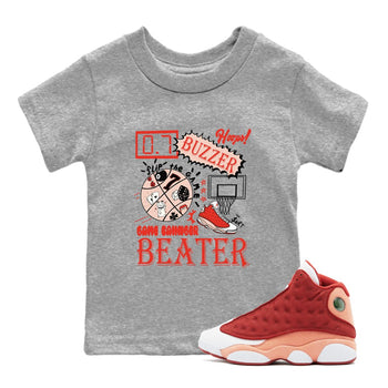 AJ13 Dune Red shirts to match jordans Game Changer sneaker match tees Air Jordan 13 Dune Red SNRT Sneaker Tees streetwear brand Baby and Youth Heather Grey 1 cotton tee
