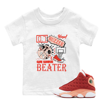 AJ13 Dune Red shirts to match jordans Game Changer sneaker match tees Air Jordan 13 Dune Red SNRT Sneaker Tees streetwear brand Baby and Youth White 1 cotton tee