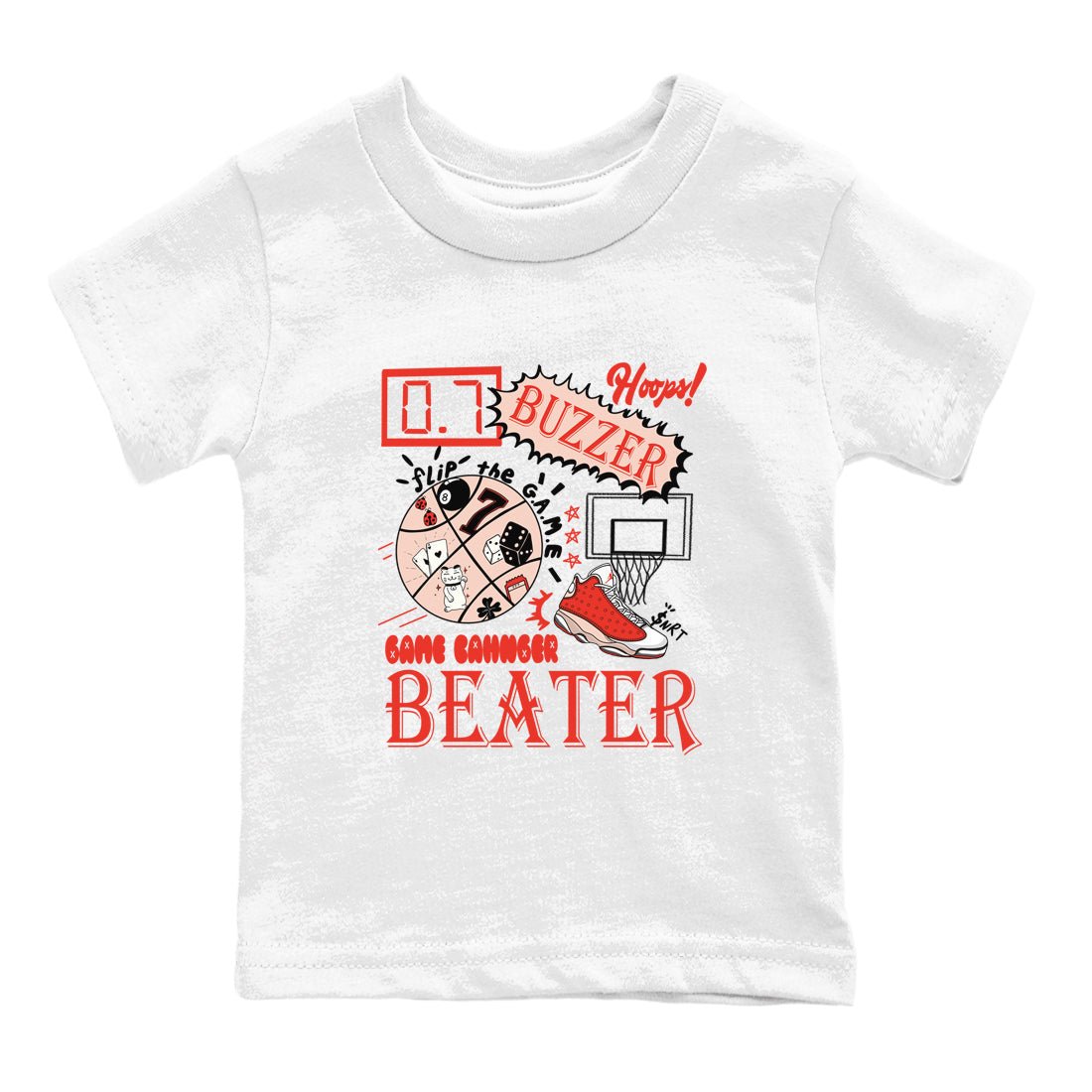 AJ13 Dune Red shirts to match jordans Game Changer sneaker match tees Air Jordan 13 Dune Red SNRT Sneaker Tees streetwear brand Baby and Youth White 2 cotton tee