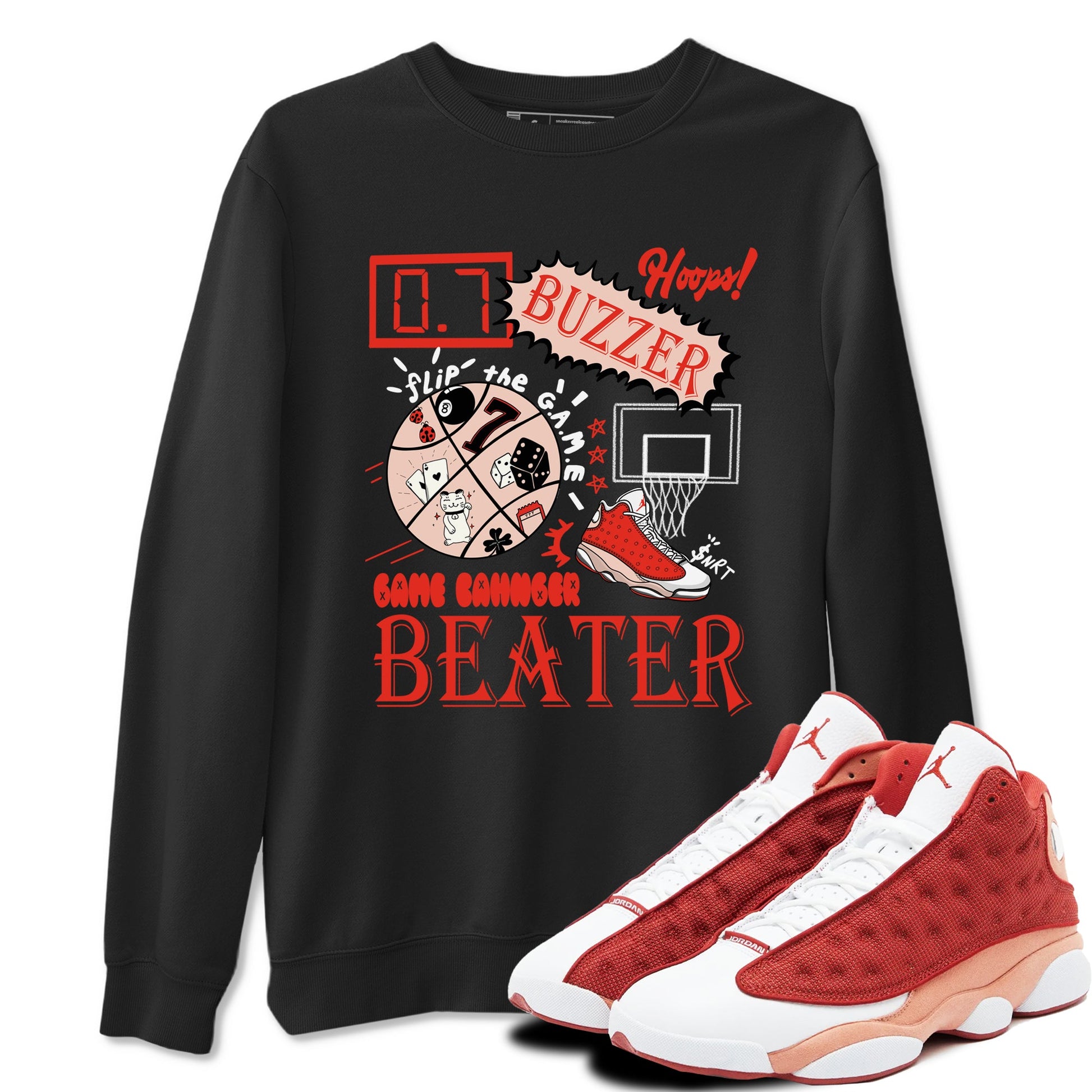 AJ13 Dune Red shirts to match jordans Game Changer sneaker match tees Air Jordan 13 Dune Red SNRT Sneaker Tees streetwear brand Black 1 unisex cotton tee