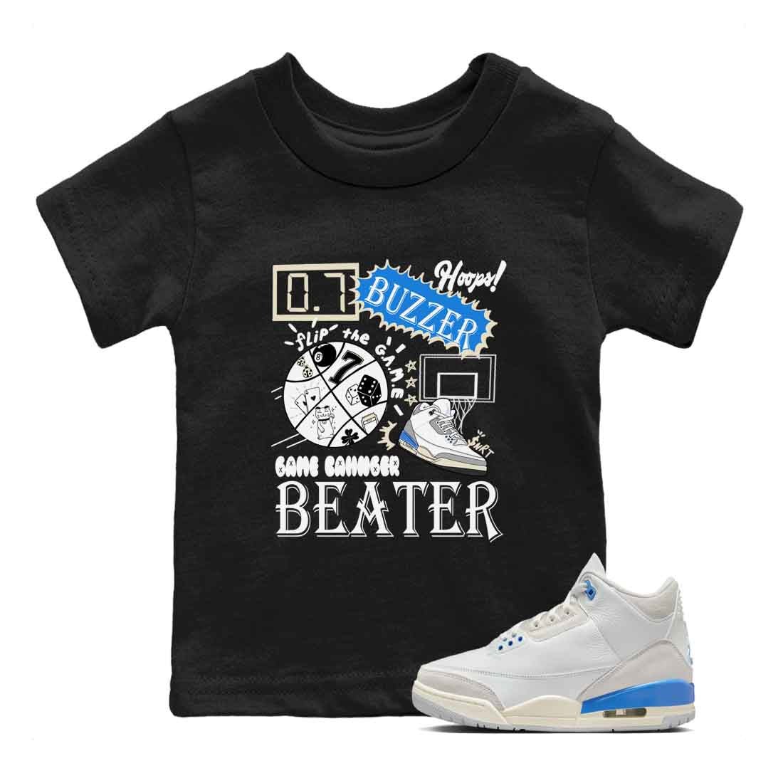 3s Lucky Shorts shirts to match jordans Game Changer best t shirts to wear with jordans Air Jordan 3 Lucky Shorts match shoes to clothes SNRT Sneaker Tees Youth Baby Black 1 tee