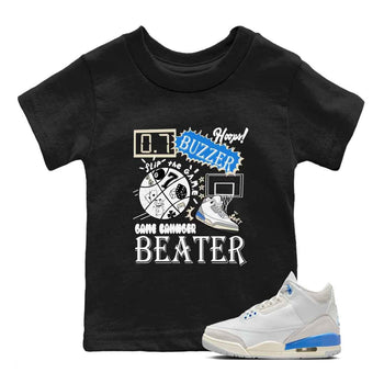3s Lucky Shorts shirts to match jordans Game Changer best t shirts to wear with jordans Air Jordan 3 Lucky Shorts match shoes to clothes SNRT Sneaker Tees Youth Baby Black 1 tee