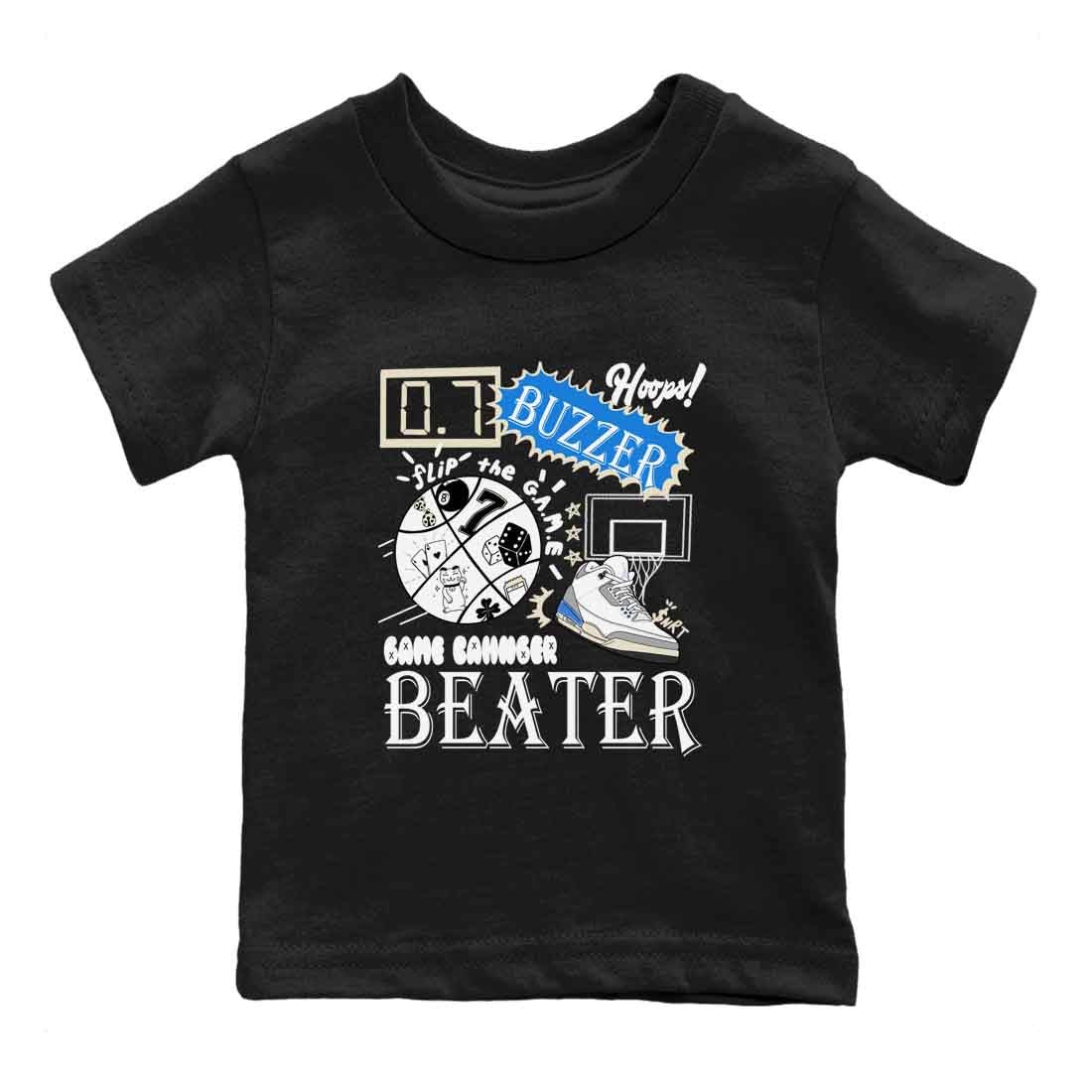 3s Lucky Shorts shirts to match jordans Game Changer best t shirts to wear with jordans Air Jordan 3 Lucky Shorts match shoes to clothes SNRT Sneaker Tees Youth Baby Black 2 tee
