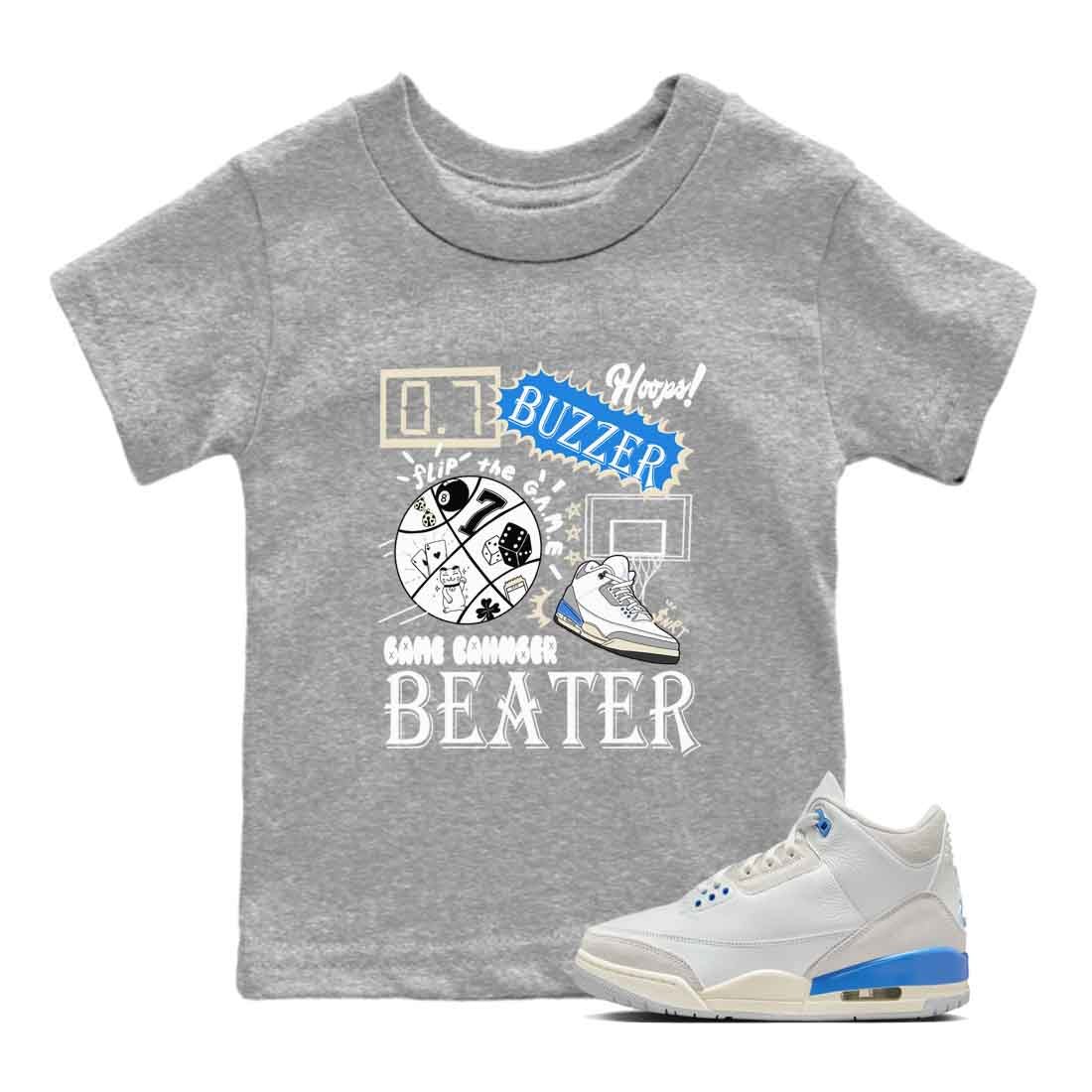 3s Lucky Shorts shirts to match jordans Game Changer best t shirts to wear with jordans Air Jordan 3 Lucky Shorts match shoes to clothes SNRT Sneaker Tees Youth Baby Heather Grey 1 tee
