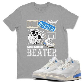 3s Lucky Shorts shirts to match jordans Game Changer best t shirts to wear with jordans Air Jordan 3 Lucky Shorts match shoes to clothes SNRT Sneaker Tees unisex cotton Heather Grey 1 shirts