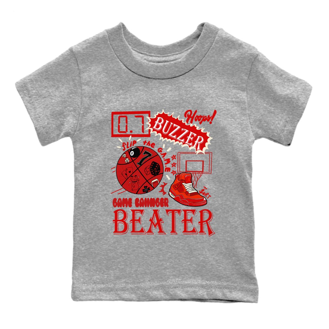 4s Brick By Brick shirts to match jordans Game Changer sneaker match tees Air Jordan 4 Nigel match shoes to clothes SNRT Sneaker Tees Youth Baby Heather Grey 2 tee