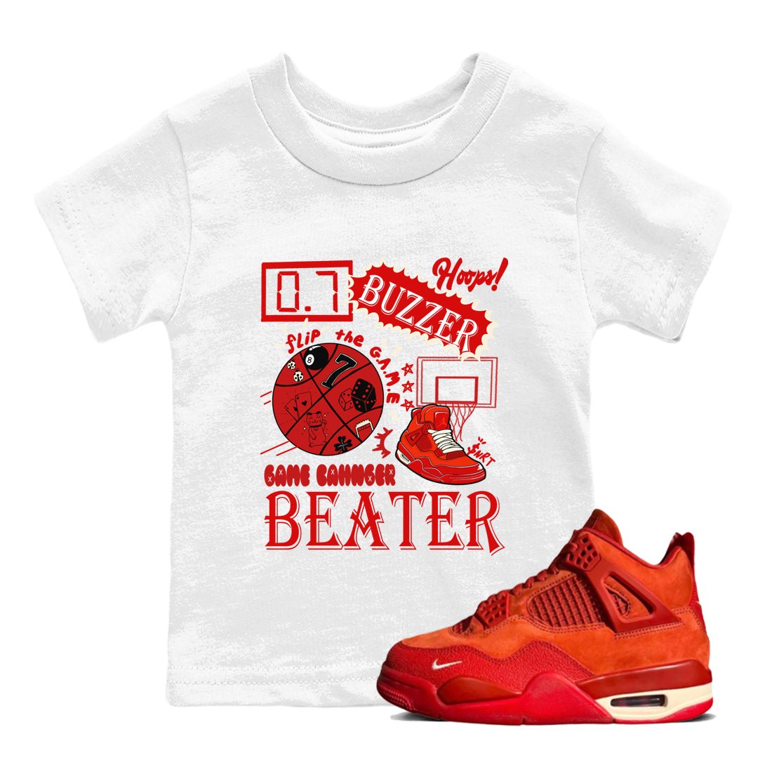 4s Brick By Brick shirts to match jordans Game Changer sneaker match tees Air Jordan 4 Nigel match shoes to clothes SNRT Sneaker Tees Youth Baby White 1 tee