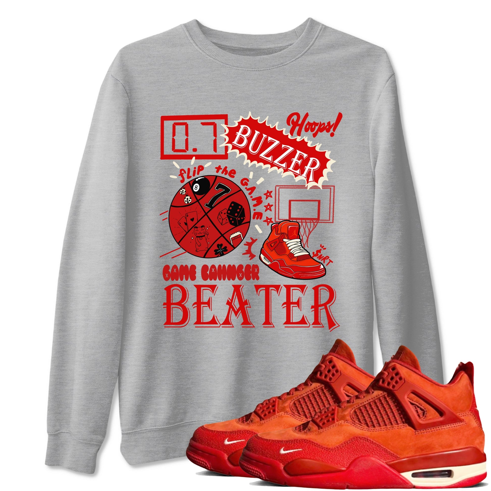 4s Brick By Brick shirts to match jordans Game Changer sneaker match tees Air Jordan 4 Nigel match shoes to clothes SNRT Sneaker Tees unisex cotton Heather Grey 1 shirts