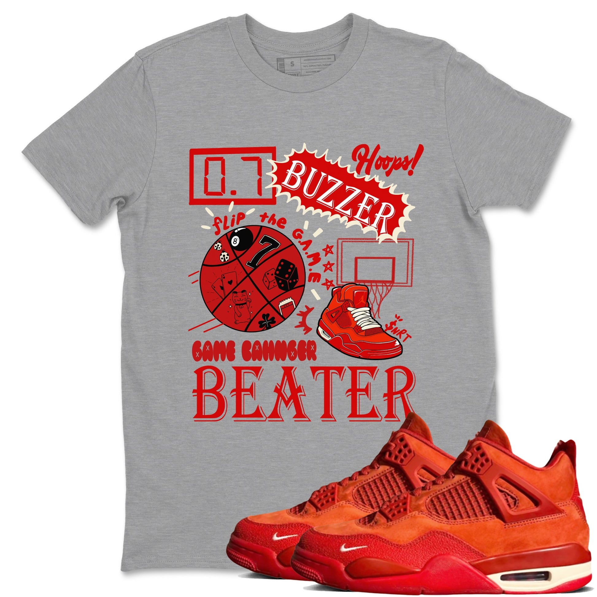 4s Brick By Brick shirts to match jordans Game Changer sneaker match tees Air Jordan 4 Nigel match shoes to clothes SNRT Sneaker Tees unisex cotton Heather Grey 1 shirts